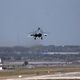 A Saudi jet fighter lands at Incirlik Air Base in southern Turkey. Photo credit: AP Photo